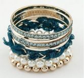 Conjunto pulseiras azuis
