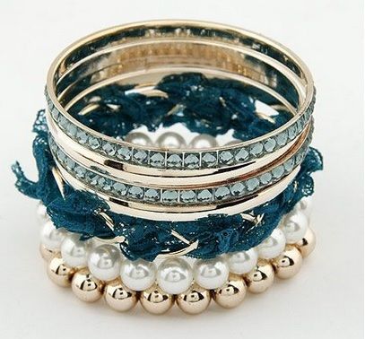Conjunto pulseiras azuis